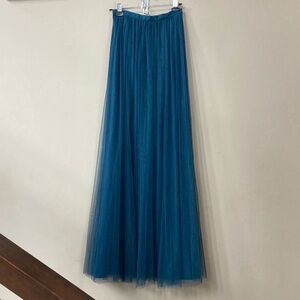 Jenny Yoo Blue Tulle Maxi Skirt